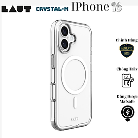 Ốp Lưng Sạc Từ Tính cho iPhone 16 Pro/ 16 Pro Max/ iphone 16/ 16 Plus LAUT Crystal-M, chính hãng Germany, chống sốc_ Hàng chính hãng