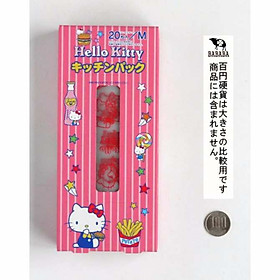 Combo Hello Kitty Đáng Yêu: Set 20 Túi Đựng Thực Phẩm + Set 2 Dĩa Inox - Nội địa Nhật Bản