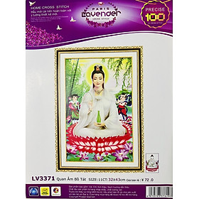 Mua Tranh thêu chữ thập Phật quan âm LV3371 kích thước 32 x 43 cm
