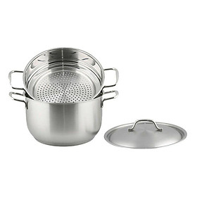 Mua Bộ nồi xửng hấp inox HITECH 3 đáy 28cm