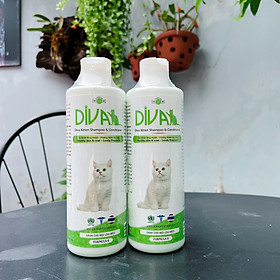 Sữa Tắm Giảm Rụng Lông Cho Mèo, Sữa Tắm Chăm Sóc Lông Mèo Diva Xanh