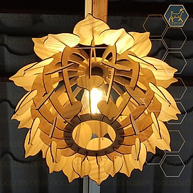 Mua Đèn gỗ trang trí  thả trần  decor phòng ngủ hình hoa sen tròn cao cấp LP0721