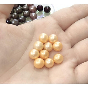 Hạt Màu Cam 8.5 Ly Độ Sáng 4A Tròn, Hạt Ngọc Trai Nước Ngọt Tự Nhiên Làm Bông Tai - Trường Thịnh Ngọc Trai