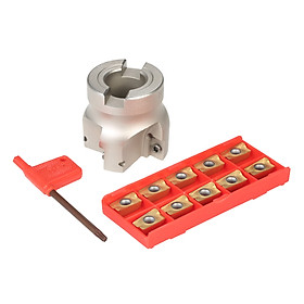 Dao Phay 4 Mặt Sáo BAP400R-50-22 + Bộ 10 Miếng Chèn Cacbua APMT1604 + Cờ Lê T15 Cho Máy Phay CNC