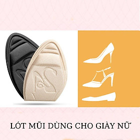 Miếng lót mũi giày 4D giảm size, chống trượt, giảm áp lực êm chân và thoáng khí. Lót mũi giày chống rộng