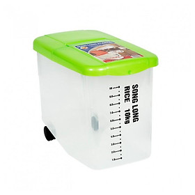 Mua  sale  Thùng Đựng Gạo 10kg Song Long Có Bánh Xe Tặng Kèm Cốc Đong