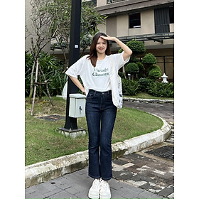 Quần Jean Loe 9 Tấc LAI CUỐN Màu Tím Than