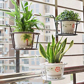 ComBo 3 GIỎ SẮT Treo Chậu Hoa Ban Công Hình Tròn - Màu Đen