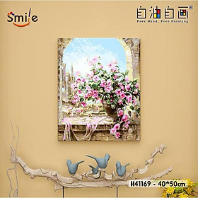 Mua Tranh sơn dầu số hóa tự tô màu cao cấp Smile FMFP Bình hoa hồng bên cửa sổ H41169