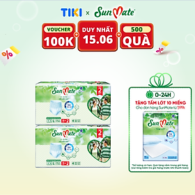 Combo 2 Tã quần SunMate siêu mềm mại G1 mới size L-16+2 miếng