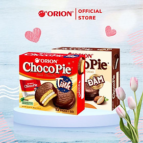 Combo 2 Hộp Bánh Chocopie 2 vị Vị Truyền thống VÀ Vị Đậm cacao 12 gói hộp