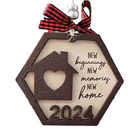 New Home Ornament with Hanging Rope Xmas Party Decoration Housewarming Gift