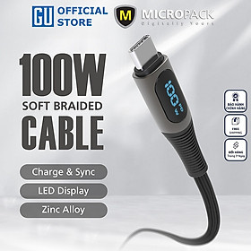 Mua Cáp Sạc MicroPack POWER LINK C2 MC-C100 Soft Braided Sạc Nhanh 100W USB-C to C Bện Dù Đèn Led Hiển Thị Công Suất Sạc Hàng Chính Hãng