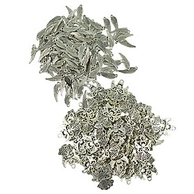 150 Pieces Wholesale Tibet Silver Angel Wing Charms Pendant Jewelry Making DIY Loose Beads