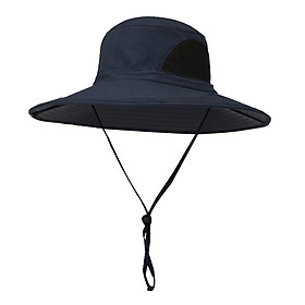Mens Summer Sun Hat Fishing Hat Adjustable Chin Strap Foldable