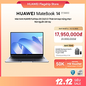 Máy Tính Xách Tay HUAWEI MateBook 14 (8GB/512GB) | Intel Core i5 Thế Hệ Thứ 11 | Màn Hình HUAWEI 3:2 Fullview 2k | Nút Nguồn Vân Tay | Hàng Chính Hãng