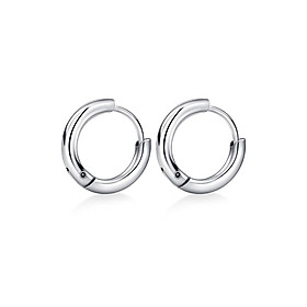 Bông tai nam inox khuyên tròn 12mm BT233 - 2 chiếc