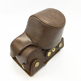 Leather Camera Case for Sony A6400 ILCE-6400 Camera Protective Bag with Shoulder Strap Outdoor Travel Shell
