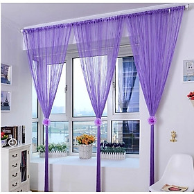 Mành, rèm cửa sợi dù đính kim tuyến 3x3m trang trí nhà cửa, làm vách ngăn phòng, spa, khách sạn Sanji S03