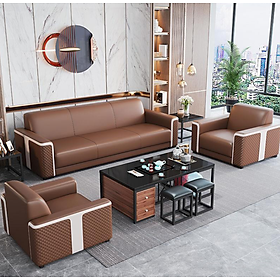 Mua Bộ sofa bọc da văn phòng cao cấp Tundo kèm ghế đơn HVPCT-17
