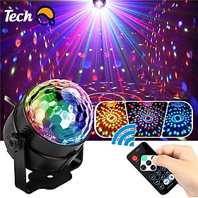 Mua Điều khiển - Đèn led xoay 7 màu vũ trường nháy chớp theo nhạc bay phòng sân khấu cảm ứng nhạc