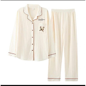 Bộ Ngủ Nữ Pyjama Có Cổ - Bộ Mặc Nhà Chất Cotton 100% Form Đẹp Hàng Chuẩn
