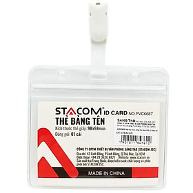 Bảng Tên Nhựa Ngang Có Kẹp - Stacom ID-PVC8702