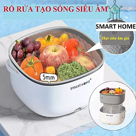 Máy sục siêu âm SMART HOME rửa thực phẩm, Máy khử khuẩn rau củ quả thông minh loại bỏ vi khuẩn, chất trừ sâu 99%