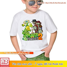 SALE- Áo thun Plant vs Zombie trẻ em - Thun Cotton Thái Mềm Mịn M2714