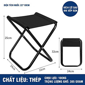 Ghế xếp cắm trại dã ngoại câu cá du lịch mini siêu gọn nhẹ