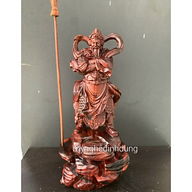 Mua Tượng quan công trấn ải bằng gỗ trắc đỏ đen kt cao 24×12×8cm