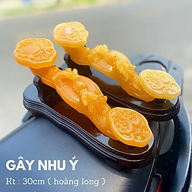 Gây Như Ý Phong Thủy Đá Ngọc Hoàng Long - dài 30cm