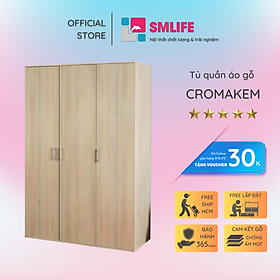 Tủ quần áo gỗ hiện đại SMLIFE Cromakem  | Gỗ MDF dày 17mm chống ẩm | D120xR48xC180cm