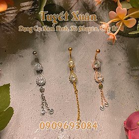 Khuyên rốn viên ngọc thời trang chất liệu titan không rỉ thời thượng dành cho bạn nữ- GRKRVN09
