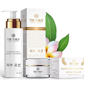 Bộ VIP01 dưỡng trắng da mặt và body Truesky gồm 1 kem dưỡng trắng da mặt 10g & 1 kem dưỡng trắng da toàn thân 100ml