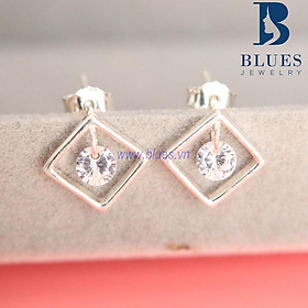 (BẠC THẬT 100%) Bông Tai Bạc Nữ Rhombus Diamond