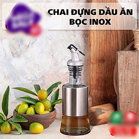 Mua Chai Đựng Dầu Ăn    Nước Mắm 200 ML Thủy Tinh Bọc Inox Cao Cấp – Bình Rót Gia Vị Tiện Lợi