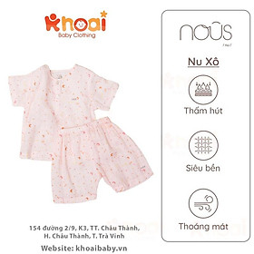 Bộ cộc Nous xô hồng trăng sao - Chất liệu Nu Xô 100% cotton thiên nhiên