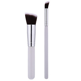 2pcs Professional Multifunctional Makeup Brushes Kit Cosmetics Powder Foundation Blending Blush Eyeshadow Face Powder Brushes Set