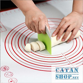 Mua Thảm nhào bột silicon đỏ 40*60 cm  tấm lót cán bột sợi thuỷ tinh làm bánh .. chống trượt  chống dính GD552-TCanbotDo