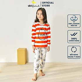 Bộ đồ dài tay mặc nhà cotton mịn cho bé gái U1001 - Unifriend Hàn Quốc