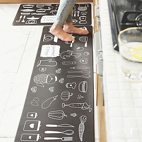 Mua Thảm Nhà Bếp Da PU Cao Cấp 45x150CM - NB001 - Đen