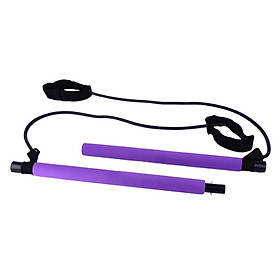 Pilates Bar Kit Resistance Band Tube Adjustable Exercise Stick Abs Toning Gear