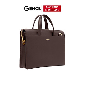 Túi Xách Nam Cặp Da Doanh Nhân GENCE CTS22 Da Bò Khóa Số Cao Cấp Màu Nâu Đậm