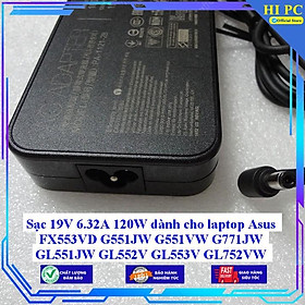 Mua Sạc 19V 6.32A 120W dành cho laptop Asus FX553VD G551JW G551VW G771JW GL551JW GL552V GL553V GL752VW GL753VD K750JB N56J N - Kèm Dây nguồn - Hàng Nhập Khẩu