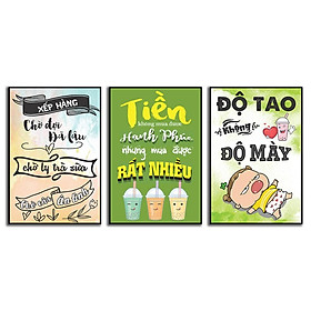 Mua Tranh treo tường quán trà sữa độc đáo  bộ tranh ghép treo tường  tranh hiện đại treo tường