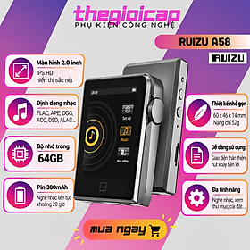 Máy Nghe Nhạc Lossless Hifi, Bluetooth 5.2, Màn Hình Cảm Ứng, Điều Chỉnh Hiệu Ứng Âm Thanh Ruizu A58 Bộ Nhớ Trong 64GB - Hàng Nhập Khẩu