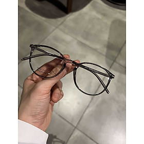 Kính gọng nhựa dẻo nhẹ Mắt tròn (Màu ghi trong)