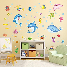 Mua Decal dán tường thế giới động vật dưới nước cho bé XL7159