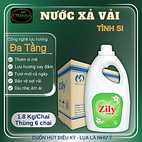 Nước xả vải Zily - 1.8kg (6 chai/thùng) - Tặng 1 Chai Xịt Thơm & Khử Mùi Zily 300g